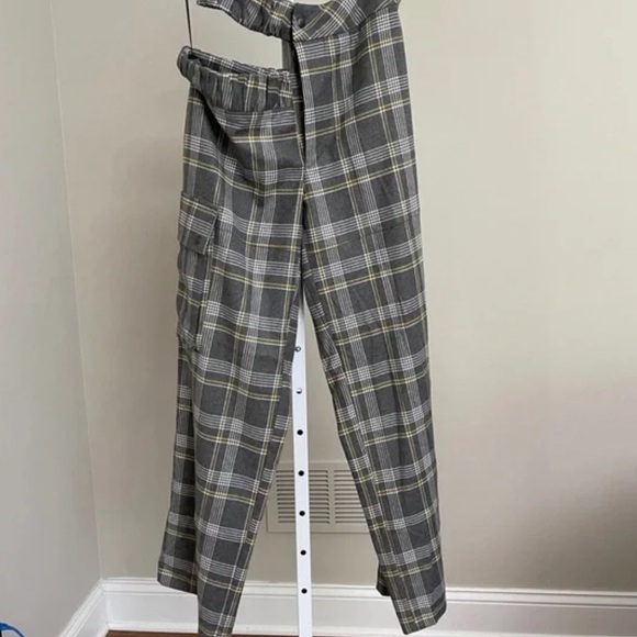 ELLEME Gray Cut Out Baggy Checked Pants size xs - Picture 5 of 6